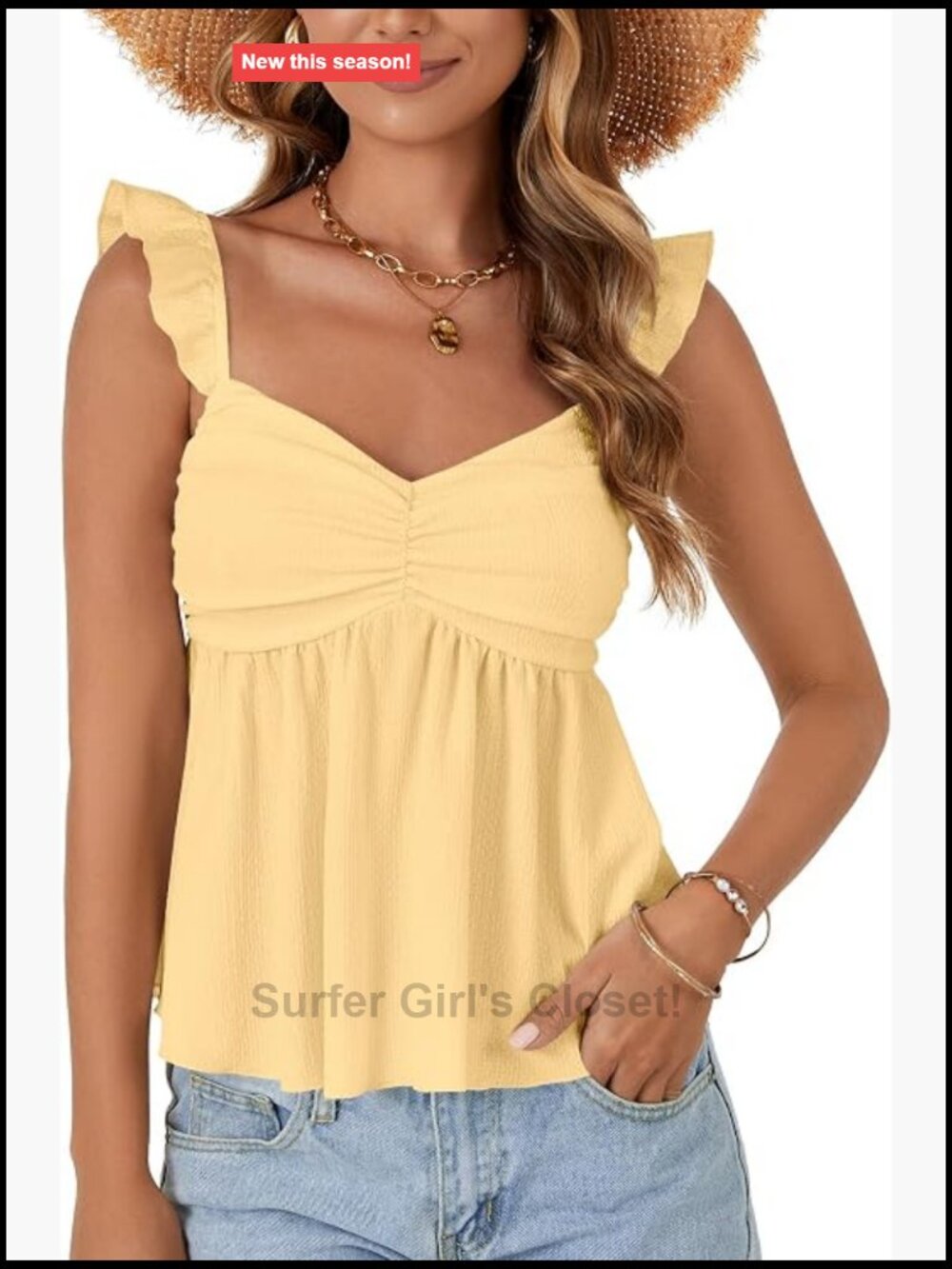 Sleeveless Ruffle Strap Peplum Tank Top Sweetheart Neck Ruched Bust